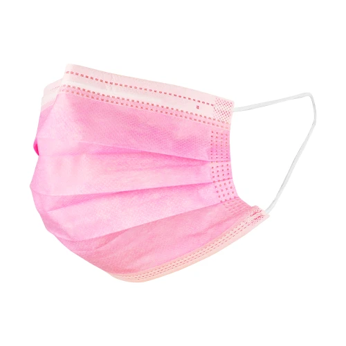 MASECZKA ochronna 3-warstwowa, z gumką, różowy, 50 szt.