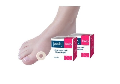 ODCIĄŻENIE filcowe, samoprzylepne krążki okrągłe duże, PODOHELP, 4szt. 