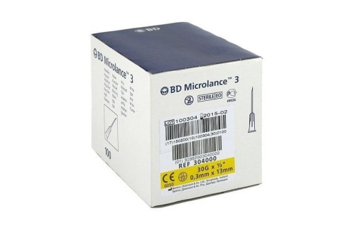 IGŁY jednorazowe BECTON, rozm. 0,3mm x 13mm, BD Microlance 3, 100szt.