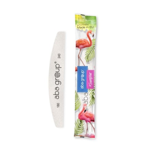 BEZPIECZNY PAKIET pilnik do paznokci Aba Group PÓŁKSIĘŻYC 100/180 STANDARD szary 