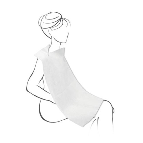 PELERYNKA ochronna 48x80 z włókniny do zabiegów pielęgnacyjnych i makijażu, biały 100 szt.