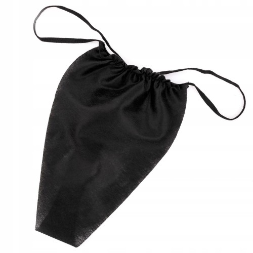 STRINGI damskie z miękkiej włókniny, 10 szt., czarny