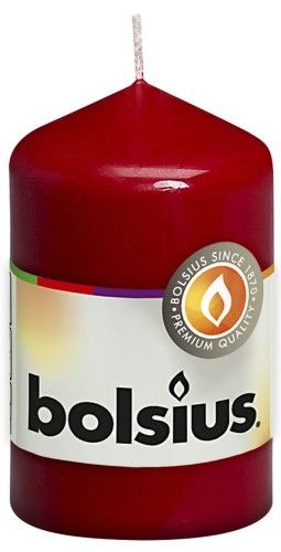 ŚWIECA pieńkowa 80/48 mm, 15 szt., bordowy