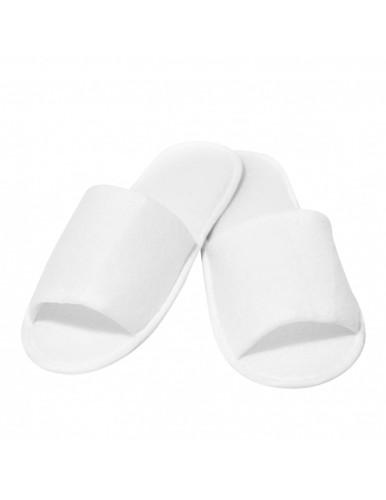 KLAPKI hotelowe/SPA 2.01 dzianina odkryte, na podeszwie gumowej, biały 