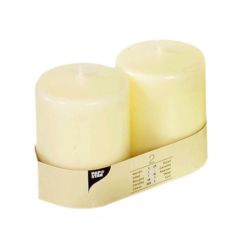 ŚWIECE pieńkowe Ø 80 mm, 100 mm, "Ivory" kość słoniowa, 12 szt.
