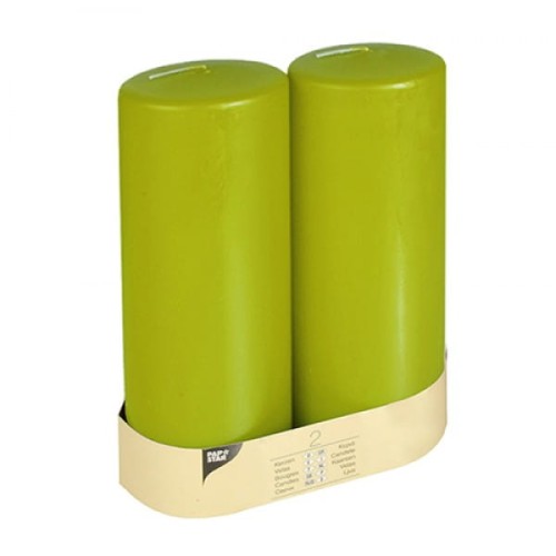 ŚWIECE pieńkowe Ø 80 mm, 220 mm, kiwi, 2 szt.