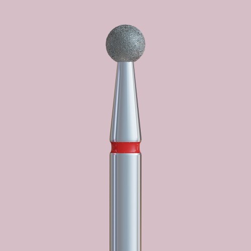 FREZ diamentowy KULKA rozm. 4mm, delikatny do skórek, z czerwonym paskiem 