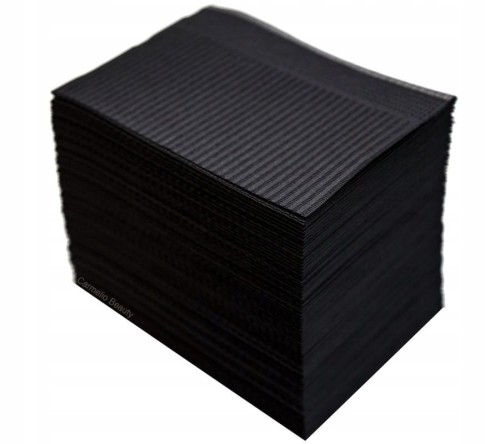 SERWETY podfoliowane 33x45cm, składane, 50 szt., 3-warstwowe, czarny