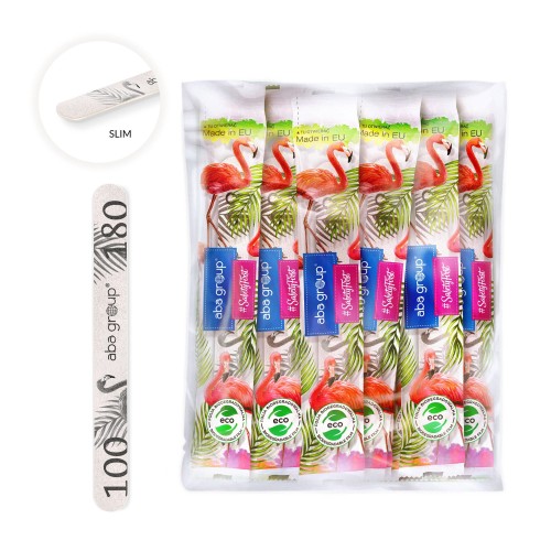 BEZPIECZNY PAKIET pilnik do paznokci Aba Group PROSTY 100/180 SLIM szary