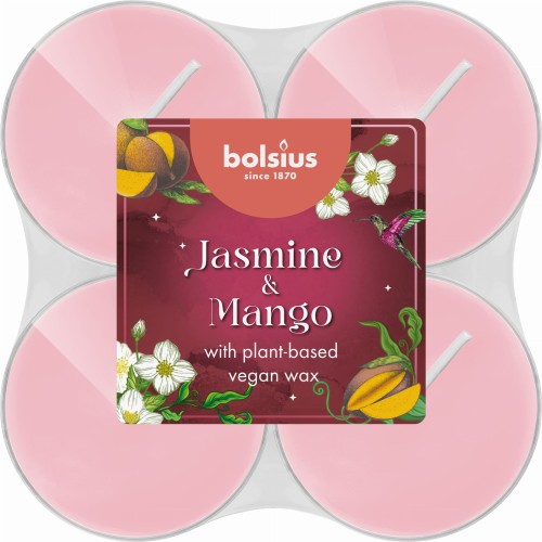 FLORAL FUSION PODGRZEWACZE zapachowe Maxi Light 8h, box 8 szt. JAŚMIN & MANGO, przezroczysta foremka 