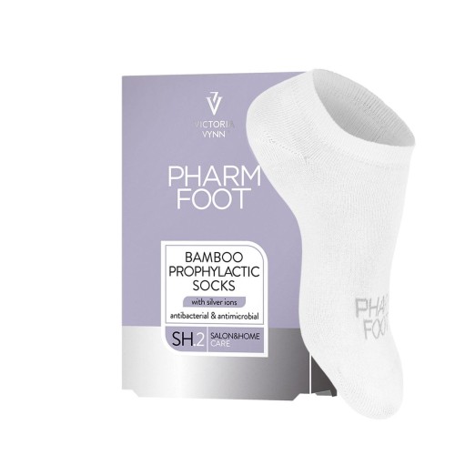 PHARM Foot BAMBOO SOCKS WHITE / Bambusowe skarpetki profilaktyczne z jonami srebra rozm. 43-46, PF