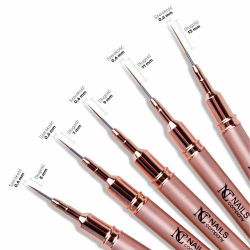 ZESTAW PĘDZLI do zdobień 5, 7, 9, 11, 13 - 5 szt. 