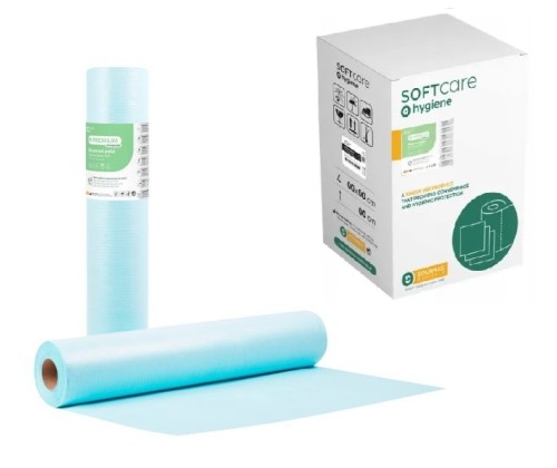 PODKŁAD medyczny podfoliowany w rolce 50cm x 50m, niebieski Soft Care Premium Standard 2ply+PE 