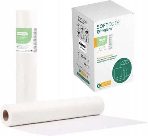PODKŁAD medyczny podfoliowany w rolce 58cm x 50m, biały Soft Care Premium Standard 2ply+PE