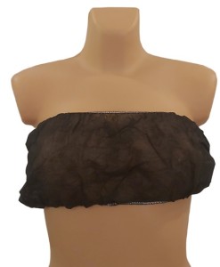 BIUSTONOSZ damski z włókniny 30g/m2 czarny, wiązany, pojedynczo pakowany, 100 szt.