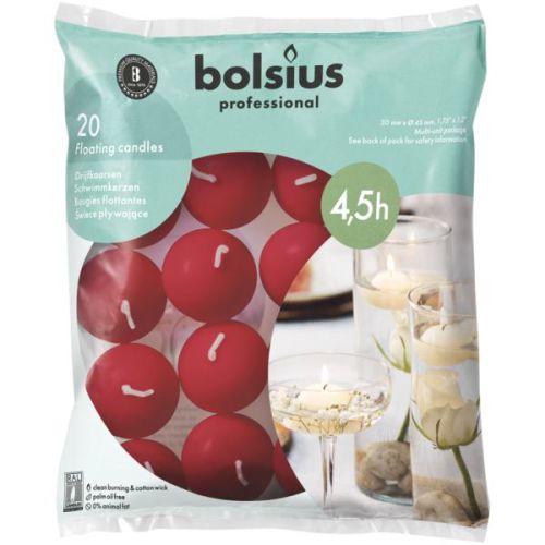 ŚWIECE pływające Delikatna czerwień, opakowanie 20 szt.