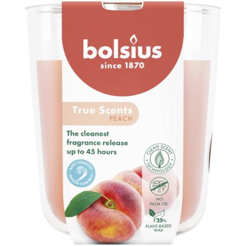 TRUE SCENTS świeca zapachowa w szkle 97/85 BRZOSKWINIA, 4 szt.