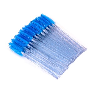 SZCZOTECZKI do rzęs brokatowa, niebieski - typu mascara, 50 szt.