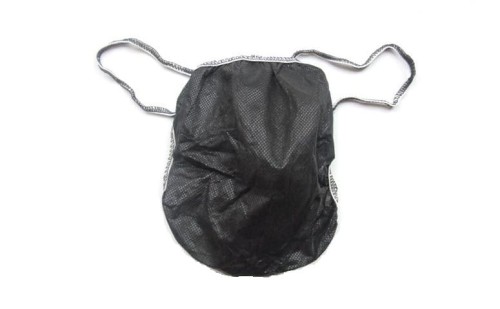 STRINGI męskie z włókniny 10 szt., czarny z jasnym obszyciem 